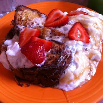 Crest Cafe - french toast w creme brulee sauce and strawberries. !!!! - Cafes Near Me - San Diego, California