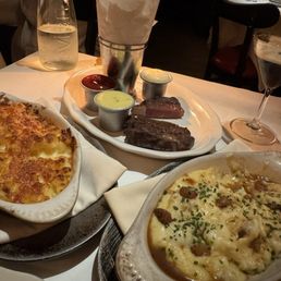 Mac and Truffle Mac & Cheese, Buttery Mashed Potatoes, Ribeye Steak Frites Mac and Truffle Mac & Cheese, Buttery Mashed Potatoes, Ribeye Steak Frites