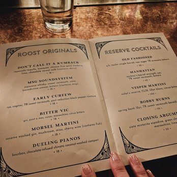 The Roost - Menu 5/2024 - Speakeasies Near Me - Sacramento, California The Roost - Menu 5/2024 - Speakeasies Near Me - Sacramento, California