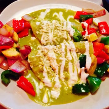 La Mestiza - Enchiladas Vegetariana in a creamy pumpkin seed sauce. - Mexican Near Me - Madison, Wisconsin La Mestiza - Enchiladas Vegetariana in a creamy pumpkin seed sauce. - Mexican Near Me - Madison, Wisconsin