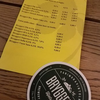 Bryggeri - Brew menu - Breweries Near Me - Helsinki, 18 Bryggeri - Brew menu - Breweries Near Me - Helsinki, 18