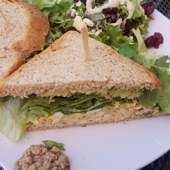 Süp - First non-SOUP food from Süp! Cajun Egg Salad Sandwich with small cranberry salad and a cookie (included with sandwich)... very tasty! - Sandwiches Near Me - Reno, Nevada