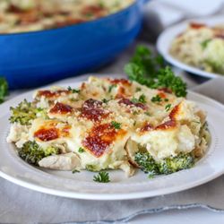 Let's Dish - Cheese Curd Crusted Chicken Ranch Bake