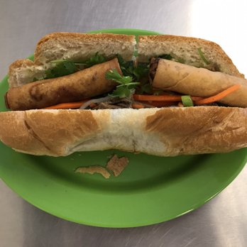 N&P Saigon Subs - Super Banh MI with Grill Pork and two egg rolls on top. - Vietnamese Near Me - Randolph, Massachusetts N&P Saigon Subs - Super Banh MI with Grill Pork and two egg rolls on top. - Vietnamese Near Me - Randolph, Massachusetts