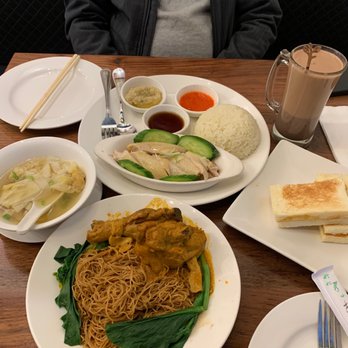 Ipoh Kopitiam - Dry wanton mee with curry chicken, hainan chicken rice, kaya toast, ice milo - Malaysian Near Me - Alhambra, California