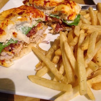 One World - Turkey club (I got American cheese instead of t&e mozz) they piled it high with warm turkey! Nom! - New American Near Me - Peoria, Illinois