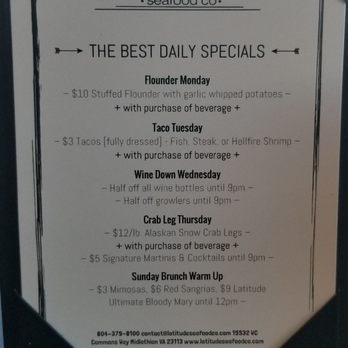 Latitude Seafood - Specials - Seafood Near Me - Midlothian, Virginia Latitude Seafood - Specials - Seafood Near Me - Midlothian, Virginia