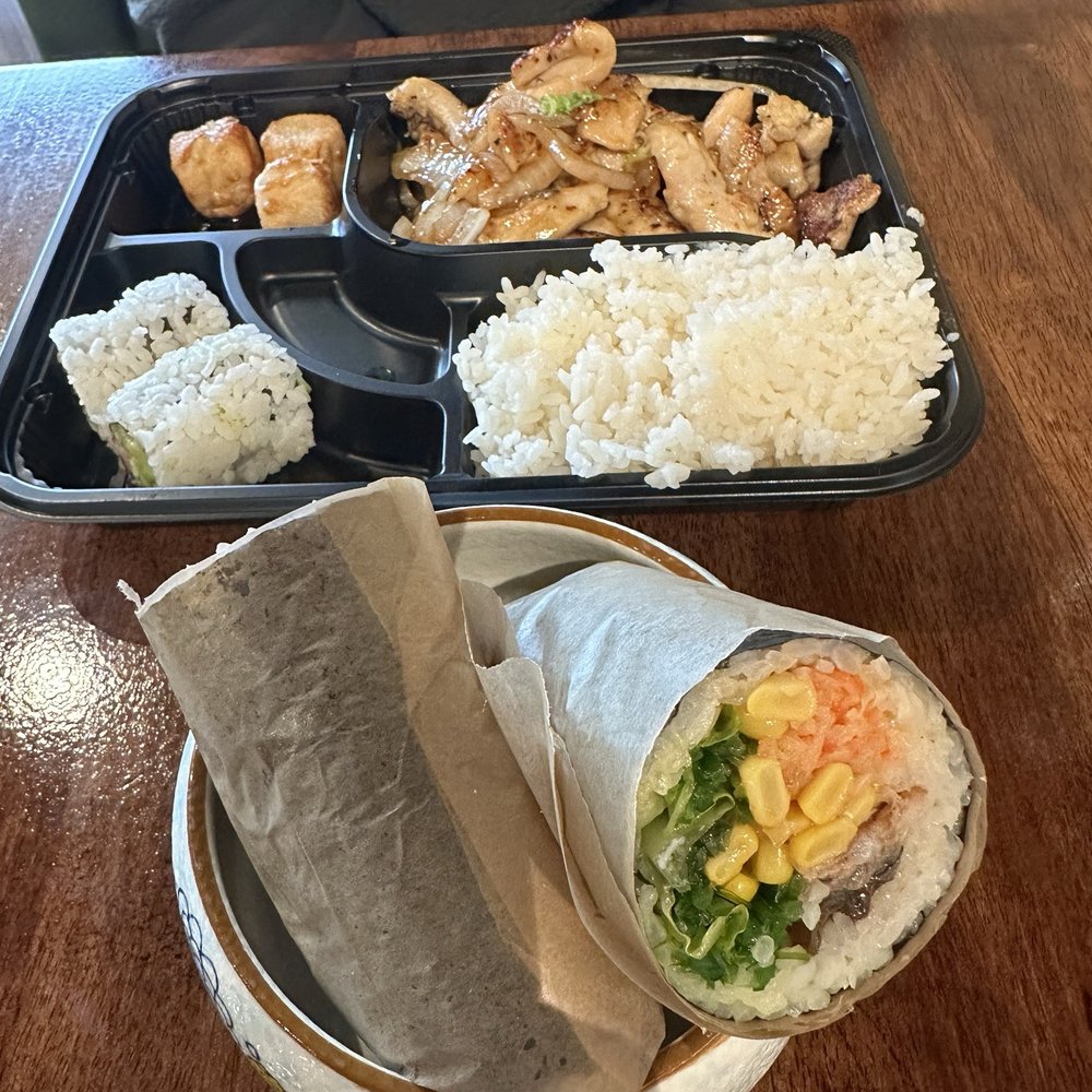 Sumo Sushi & Grill - B1.Teriyaki Chicken Bento ($13.95), I5.Pie in the sky Sushi Burrito ($13.95) - Japanese Near Me - Seattle, Washington Sumo Sushi & Grill - B1.Teriyaki Chicken Bento ($13.95), I5.Pie in the sky Sushi Burrito ($13.95) - Japanese Near Me - Seattle, Washington