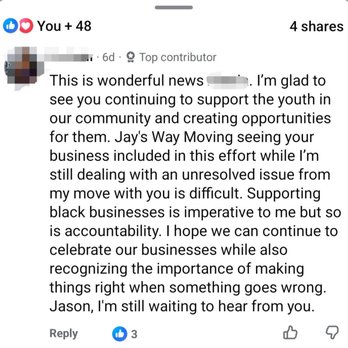 Jay's Way Moving & Delivery - My response to a post that mentioned this business. - Movers Near Me Jay's Way Moving & Delivery - My response to a post that mentioned this business. - Movers Near Me