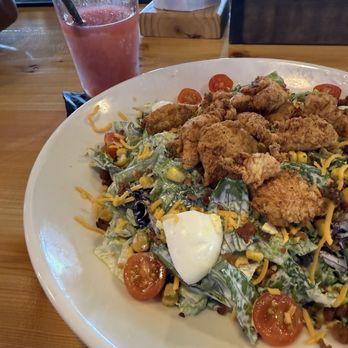 Willie's Grill & Icehouse - Icehouse Chicken Cobb - sub Gorgonzola to cheddar and chipotle dressing to ranch Paired with a strawberry marg! - Seafood Near Me - Georgetown, Texas Willie's Grill & Icehouse - Icehouse Chicken Cobb - sub Gorgonzola to cheddar and chipotle dressing to ranch Paired with a strawberry marg! - Seafood Near Me - Georgetown, Texas