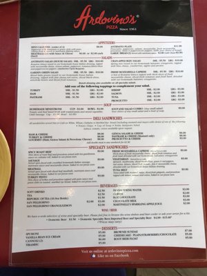 Menu photo 1 Ardovino's Pizza El Paso, TX Menu photo 1 Ardovino's Pizza El Paso, TX