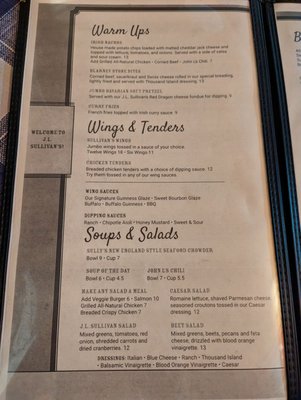Menu photo 3 J L Sullivans Irish Pub and Restaurant Thornton, NH