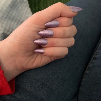 Gina's Nail Spa - Purple (706)  nails almond shaped. - Nail Salons Near Me - Kent, Washington