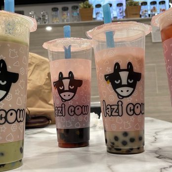 Lazi Cow - Forgot the names of the others, but I think mine was Strawberry Peachee - Desserts Near Me - Davis, California Lazi Cow - Forgot the names of the others, but I think mine was Strawberry Peachee - Desserts Near Me - Davis, California