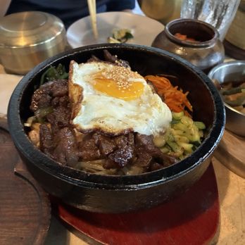 O'Kims - Bulgogi bibimbap. Crispy rice at the bottom of the stone pot! - Korean Near Me - Honolulu, Hawaii