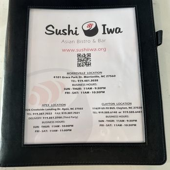 Sushi Iwa - Menu book, June 2025. - Sushi Bars Near Me - Morrisville, North Carolina Sushi Iwa - Menu book, June 2025. - Sushi Bars Near Me - Morrisville, North Carolina