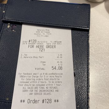 Maharaja Bhog - finally time to pay - Indian Near Me - Houston, Texas