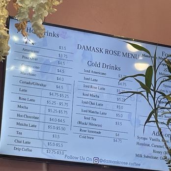 Damask Rose Coffee - Menu - Coffee & Tea Near Me - Oakland, California