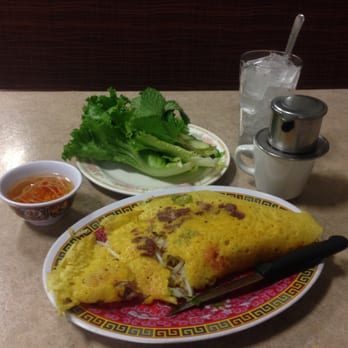 Pho Tan Thanh - Banh Xeo. a crispy stuffed crepe mixed with basil, cucumber, and fish sauce for an awesome lettuce wrap. Iced Coffee steeping. - Vietnamese Near Me - Peoria, Arizona Pho Tan Thanh - Banh Xeo. a crispy stuffed crepe mixed with basil, cucumber, and fish sauce for an awesome lettuce wrap. Iced Coffee steeping. - Vietnamese Near Me - Peoria, Arizona