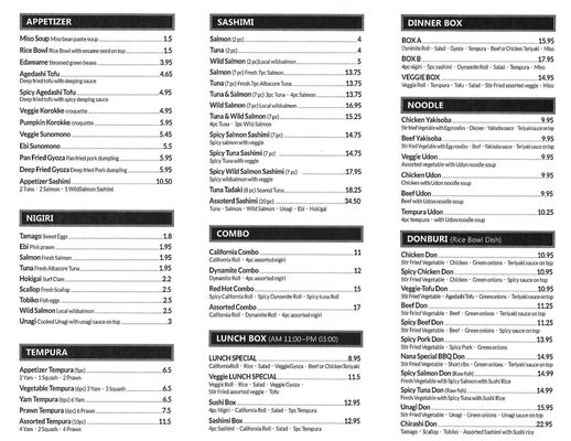Menu photo 1 Nana Sushi Nanaimo, BC Menu photo 1 Nana Sushi Nanaimo, BC