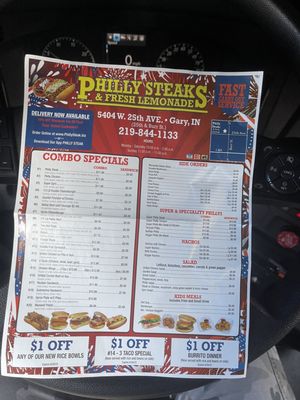Menu photo 1 Phillys Steaks & Lemonade Gary, IN
