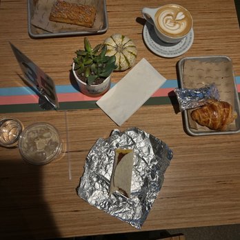 The Meteor - Breakfast Taco Bacon Egg and Cheese, vanilla Latte, homemade pop tart - Coffee & Tea Near Me - Bentonville, Arkansas