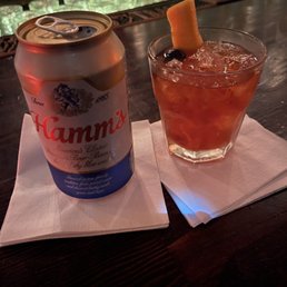 Hamm's & an Old Fashion to keep it classy. Great spot to hit up before the concert next door.