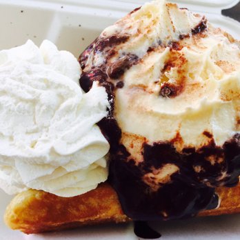 The Waffle Window - Hot fudge sundae waffle (vanilla ice cream, hot fudge, whipped cream), $7.49 - Breakfast & Brunch Near Me - Portland, Oregon The Waffle Window - Hot fudge sundae waffle (vanilla ice cream, hot fudge, whipped cream), $7.49 - Breakfast & Brunch Near Me - Portland, Oregon