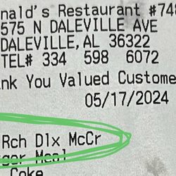 McDonald's - The bacon Cajun ranch deluxe I ordered and did not get...