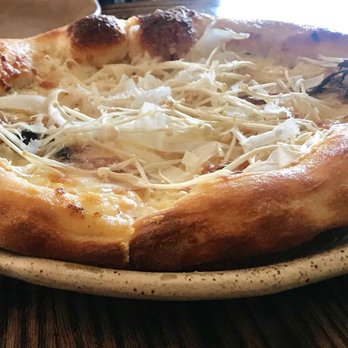 Esther's Kitchen - White Pie $16 Truffle cheese garlic panna/ cauliflower + mushrooms + white asparagus = Best Pizza - Italian Near Me - Las Vegas, Nevada