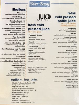 Menu photo 5 Over Easy Kailua, HI Menu photo 5 Over Easy Kailua, HI