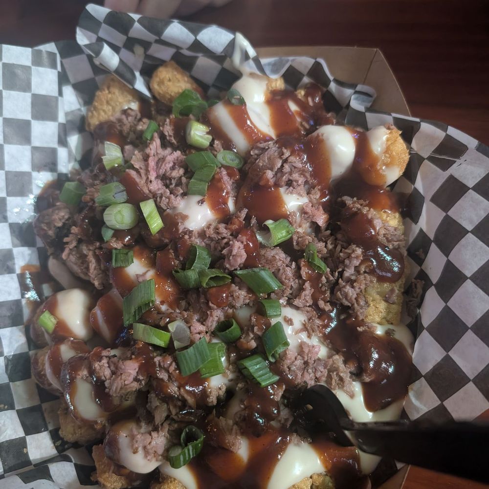Loaded tots. Is huge Loaded tots. Is huge