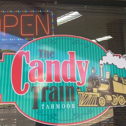 The Candy Train - Sign in front of store