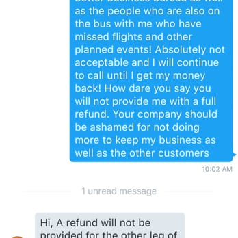 Megabus - This is the kind of customer service they provide - Buses Near Me