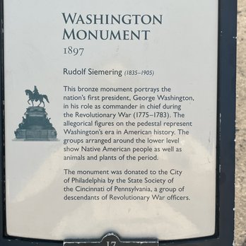 Washington Monument - Public Art Near Me - Philadelphia, Pennsylvania Washington Monument - Public Art Near Me - Philadelphia, Pennsylvania