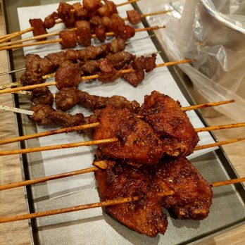 Meet U BBQ - Top: Pork, Beef and Chicken Wings Skewers - Barbeque Near Me - San Gabriel, California