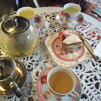Soirée - Delicious! Hot tea on a rainy day with a Nutella Crepe Cake - Patisserie/Cake Shop Near Me - Milsons Point, NSW