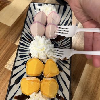 The Parlor Sushi - Strawberry and Mango Ice Cream Mochi - Sushi Bars Near Me - Montclair, California The Parlor Sushi - Strawberry and Mango Ice Cream Mochi - Sushi Bars Near Me - Montclair, California