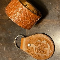 Tandy Leather Factory - Stamping and carving. Need more practice.