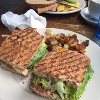 Fratelli Cafe - Pesto chicken panini in my tummy with wheat bread  aghhhmaaazzzin & the famous Jackson!! Btw coffee is hella' bomb!! - Coffee & Tea Near Me - Los Angeles, California