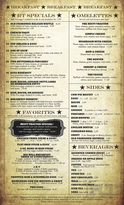 Menu photo 8 Rusty Tractor Family Restaurant Elma, WA Menu photo 8 Rusty Tractor Family Restaurant Elma, WA