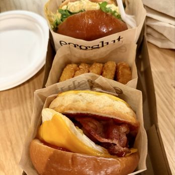 Eggslut - Bacon, egg and cheese sandwich, hash browns and egg salad sandwich - Breakfast & Brunch Near Me - Las Vegas, Nevada Eggslut - Bacon, egg and cheese sandwich, hash browns and egg salad sandwich - Breakfast & Brunch Near Me - Las Vegas, Nevada