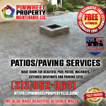 Pinwheel Property Maintenance - Patio perfection by Pinwheel! Fully insured. For free estimates on paving, call (213) 952-0541 - Landscaping Near Me - Worcester, Massachusetts Pinwheel Property Maintenance - Patio perfection by Pinwheel! Fully insured. For free estimates on paving, call (213) 952-0541 - Landscaping Near Me - Worcester, Massachusetts
