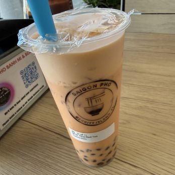 Saigon Pho - Thai Red Tea w Boba.  Delicious!! - Vietnamese Near Me - Merritt Island, Florida