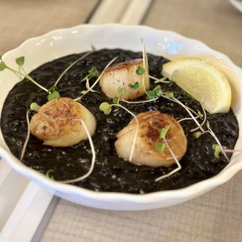 Rang’s Cocina Moderne - SCALLOPS WITH SQUID INK RISOTTO - Spanish Near Me - Las Vegas, Nevada