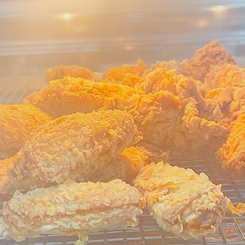 98k Hamburger - fried chicken on a cooling rack - Chicken Wings Near Me - Edison, New Jersey