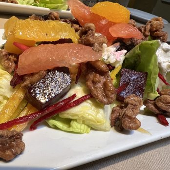 Tarpy's - Heirloom Red and Golden Beets & Butter Lettuce, $14.95 (6/2022) beets, orange segments, Humboldt Fog cheese, candied walnuts - New American Near Me - Monterey, California Tarpy's - Heirloom Red and Golden Beets & Butter Lettuce, $14.95 (6/2022) beets, orange segments, Humboldt Fog cheese, candied walnuts - New American Near Me - Monterey, California