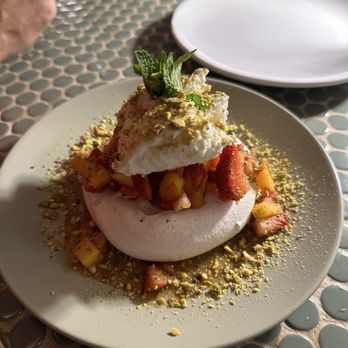 Vice City Pizza - West Kendall - Delicious desert. Pavlova style merengue with strawberry and nectarine. Delicious. - Pizza Near Me - Miami, Florida Vice City Pizza - West Kendall - Delicious desert. Pavlova style merengue with strawberry and nectarine. Delicious. - Pizza Near Me - Miami, Florida