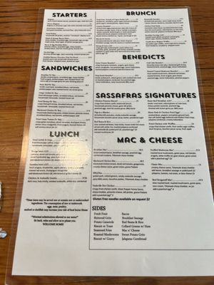 Menu photo 7 Sassafras American Eatery, Highlands Denver, CO