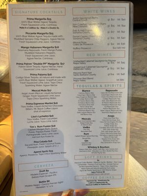 Menu photo 1 Prima Cantina Malibu, CA